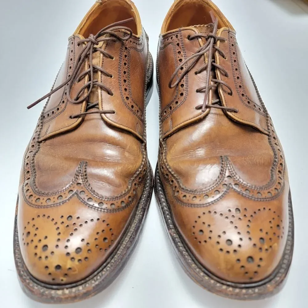 Men's Classic Brown Leather Sole Oxfords Size 11